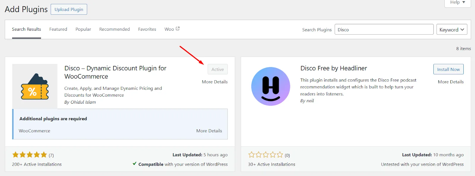Install disco