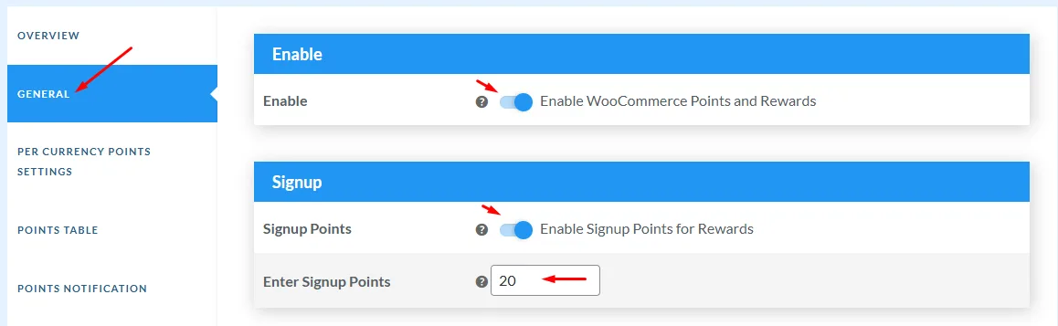 enable WooCommerce Loyalty Program
