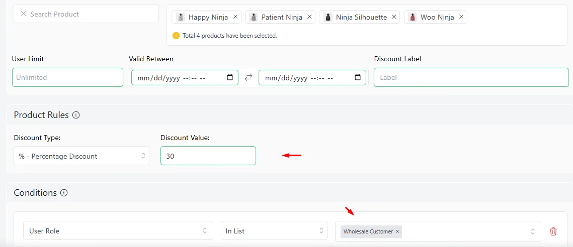 set value