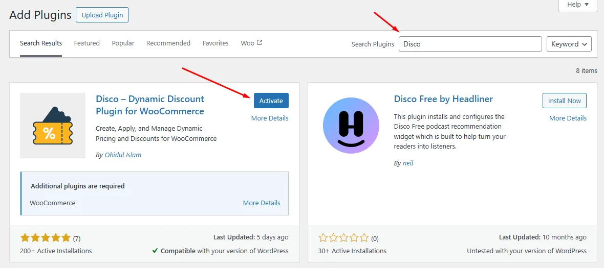 Disco plugin