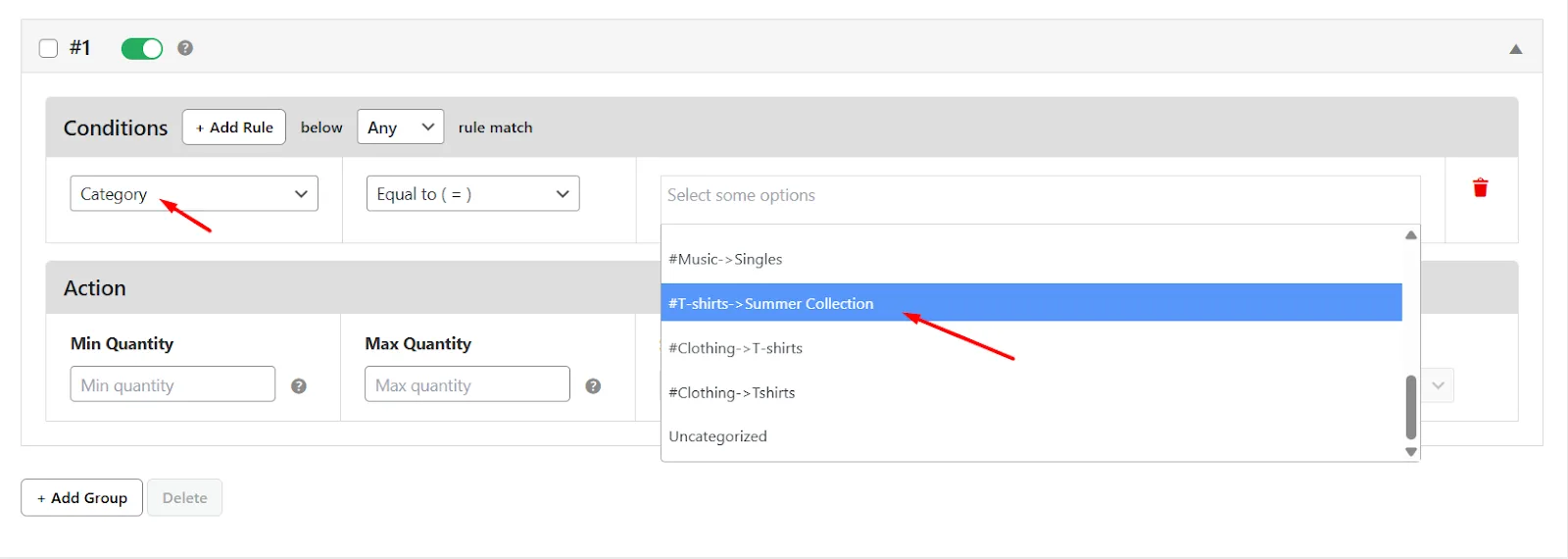 select category