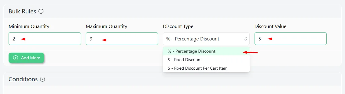 set value