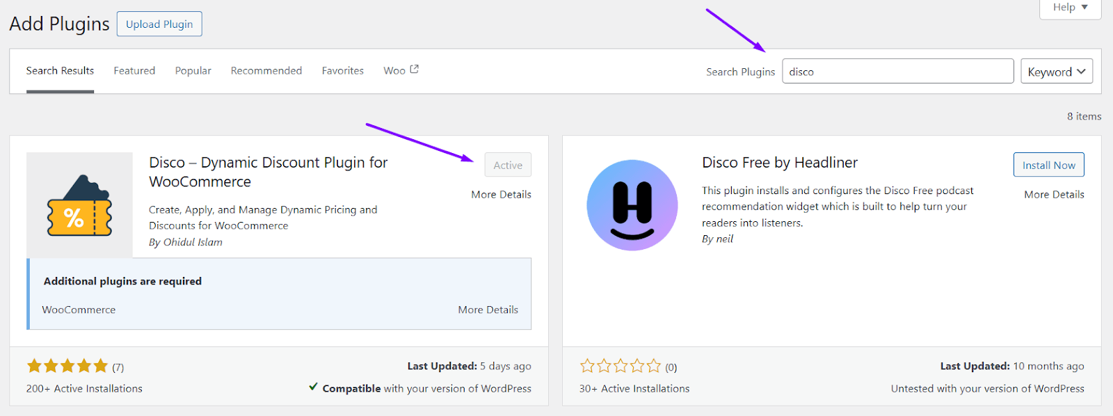 Disco discount plugin