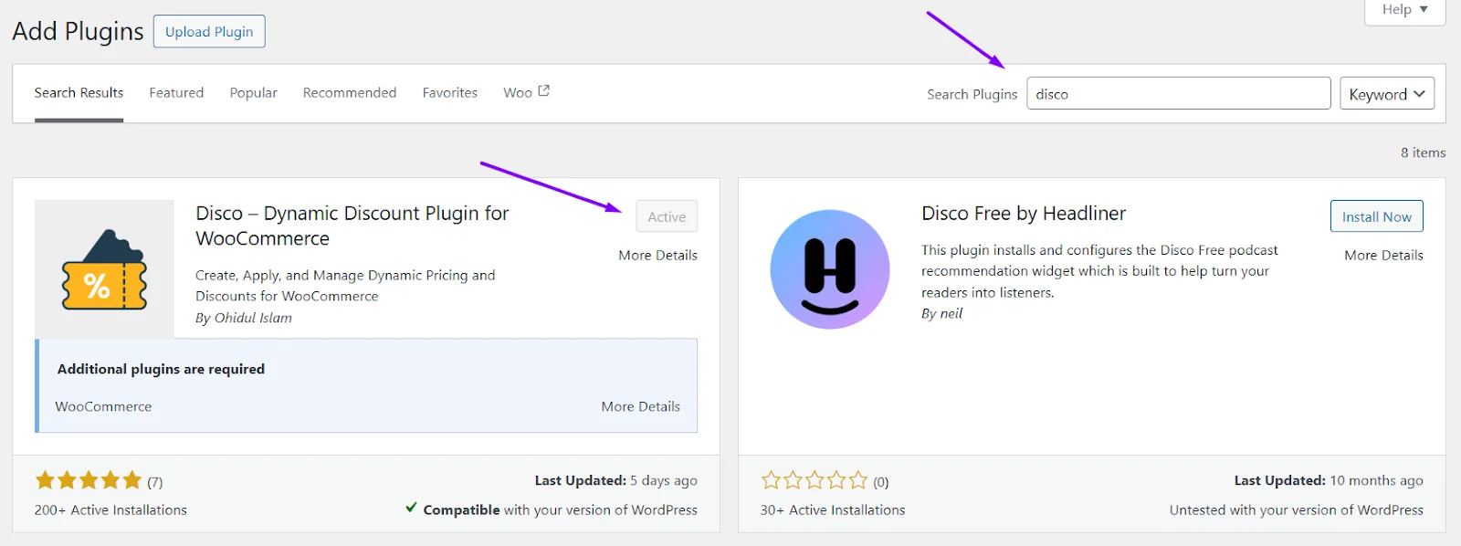Disco discount plugin