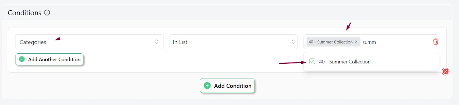 add condition