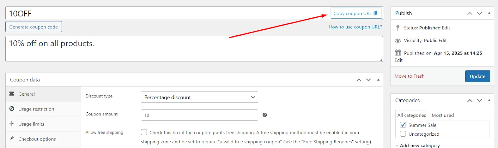 coupon URL