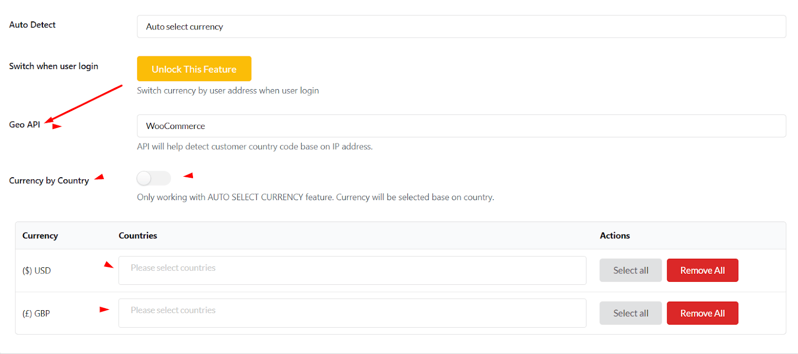 set currency
