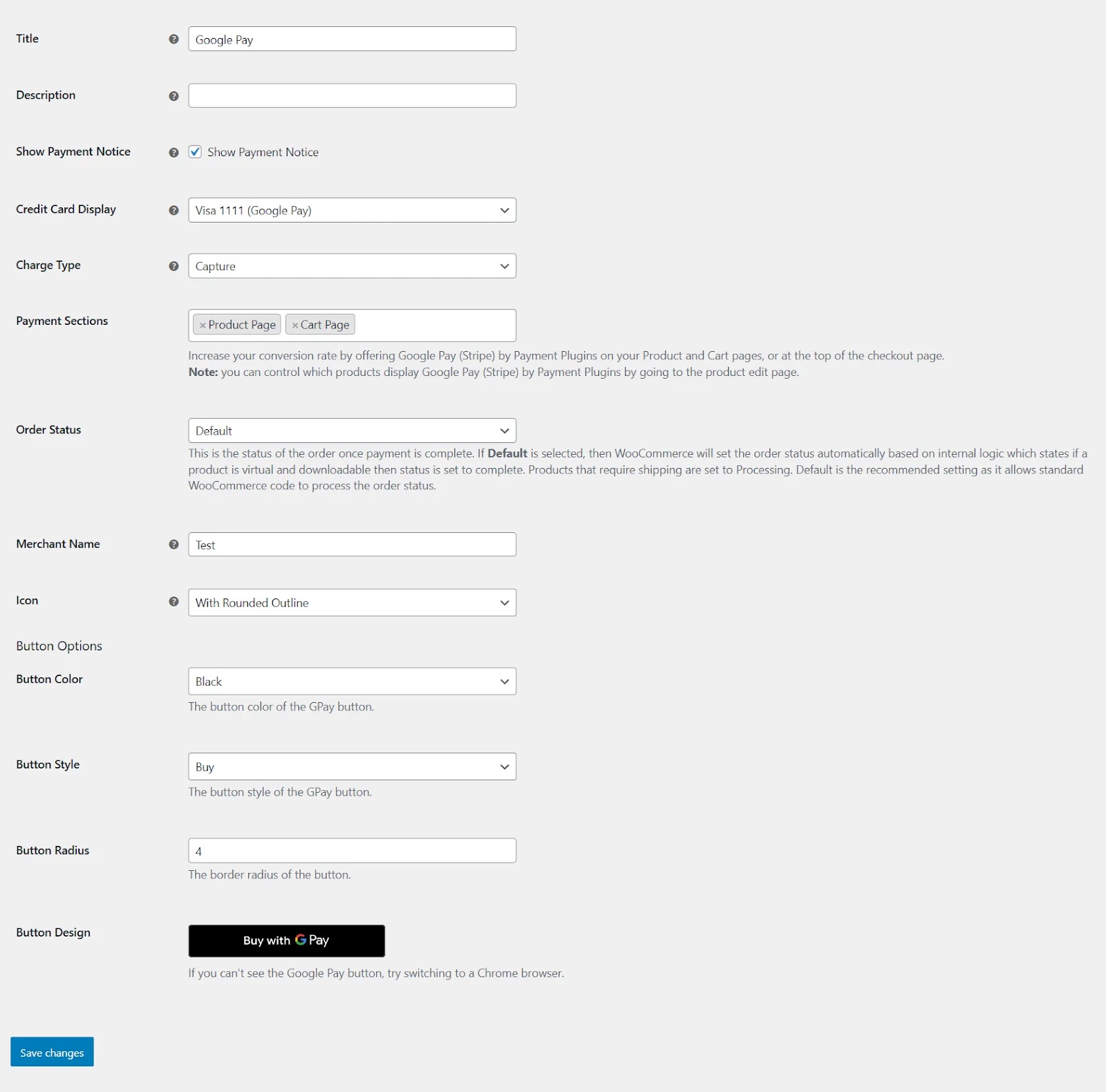 Customize Google Pay