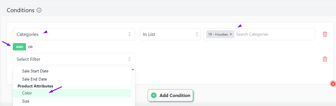 set condition