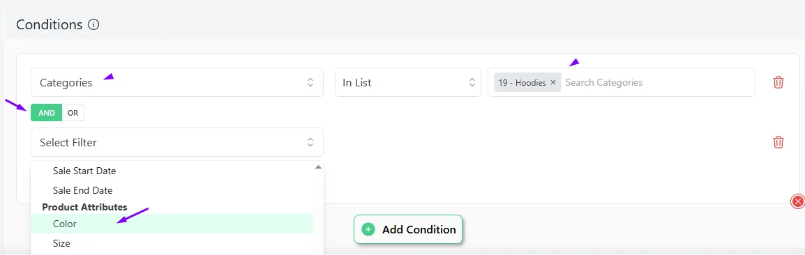set condition