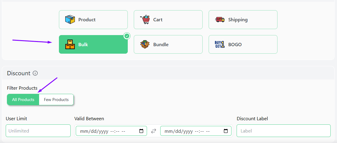 select bulk intent