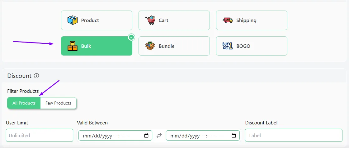 select bulk intent