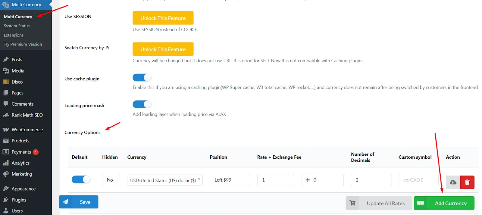 how to add multi-currency in WooCommerce