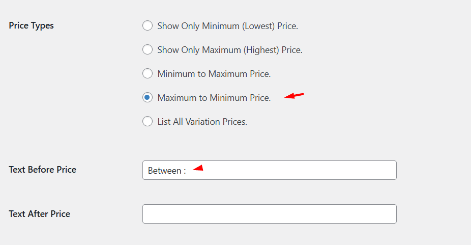 how to add price range in WooCommerce