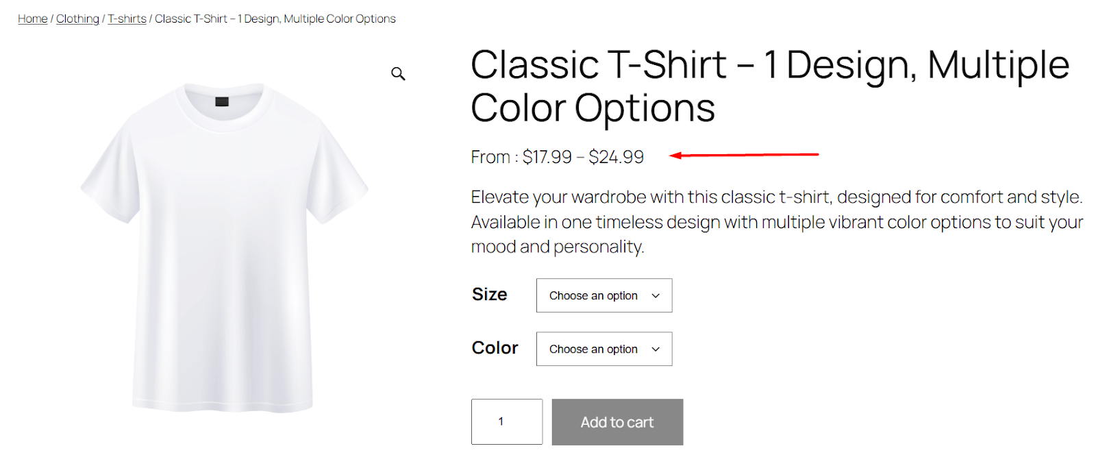price range