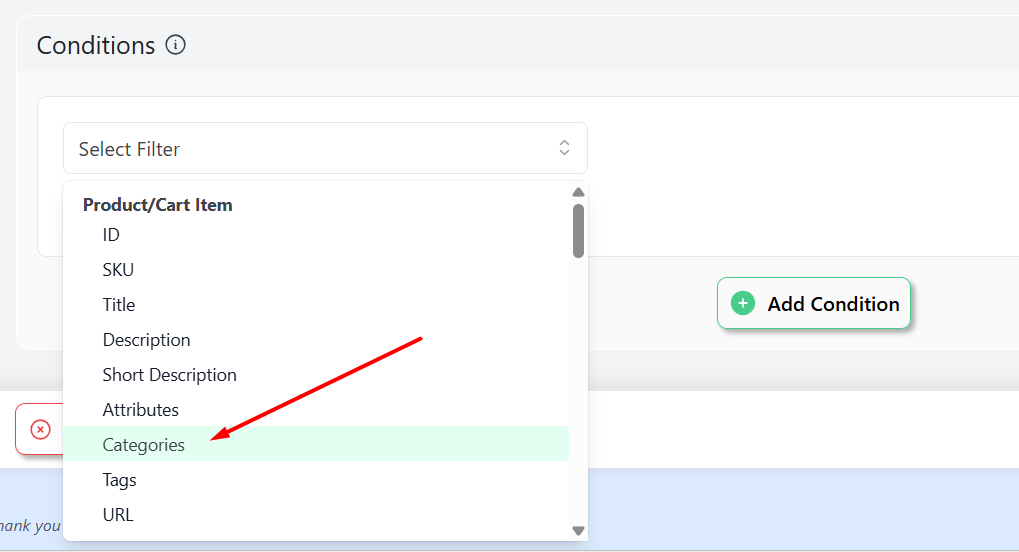 select categories