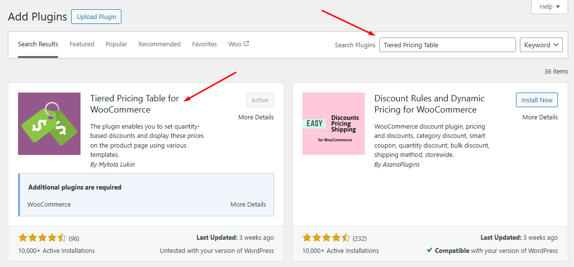 pricing table plugin