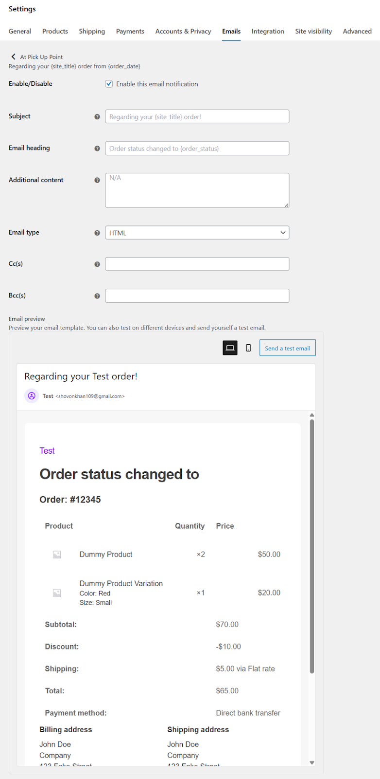 custom email