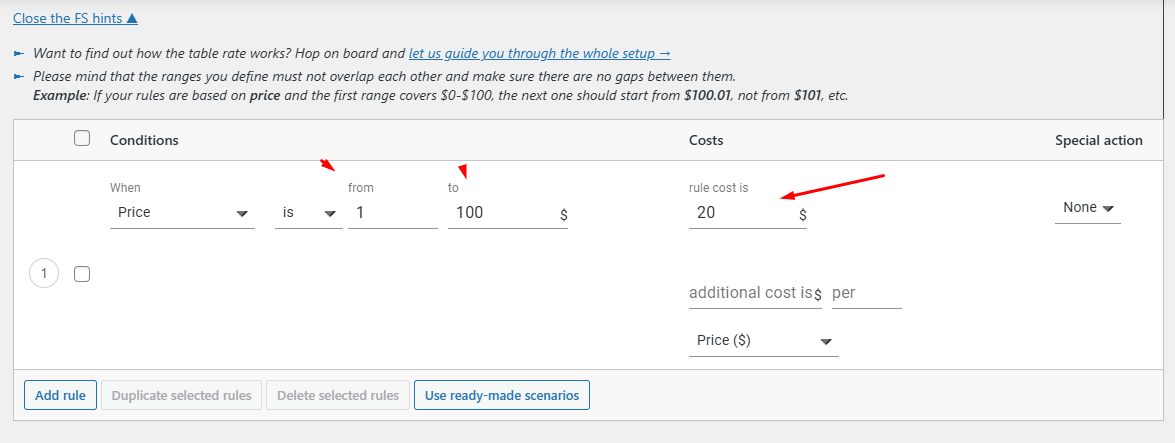 set value