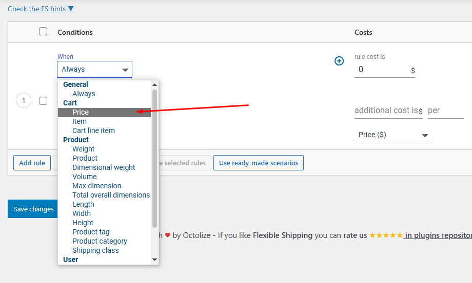 price filter