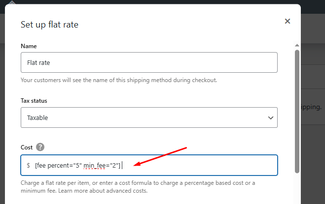 formula in cost