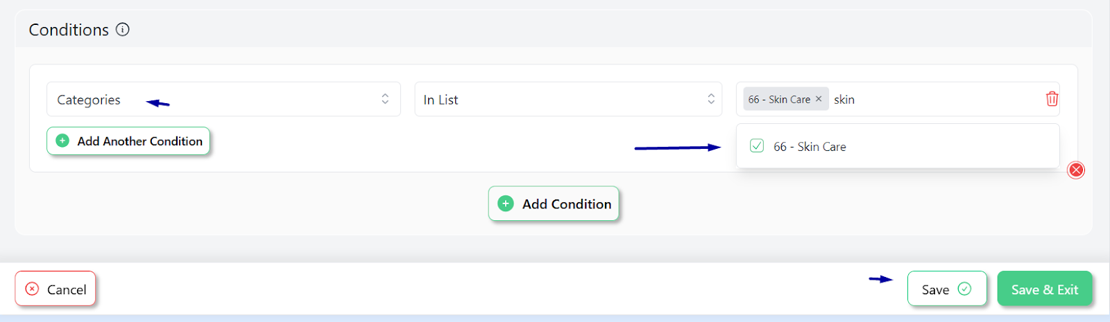 set condition