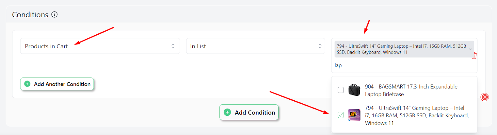 set condition
