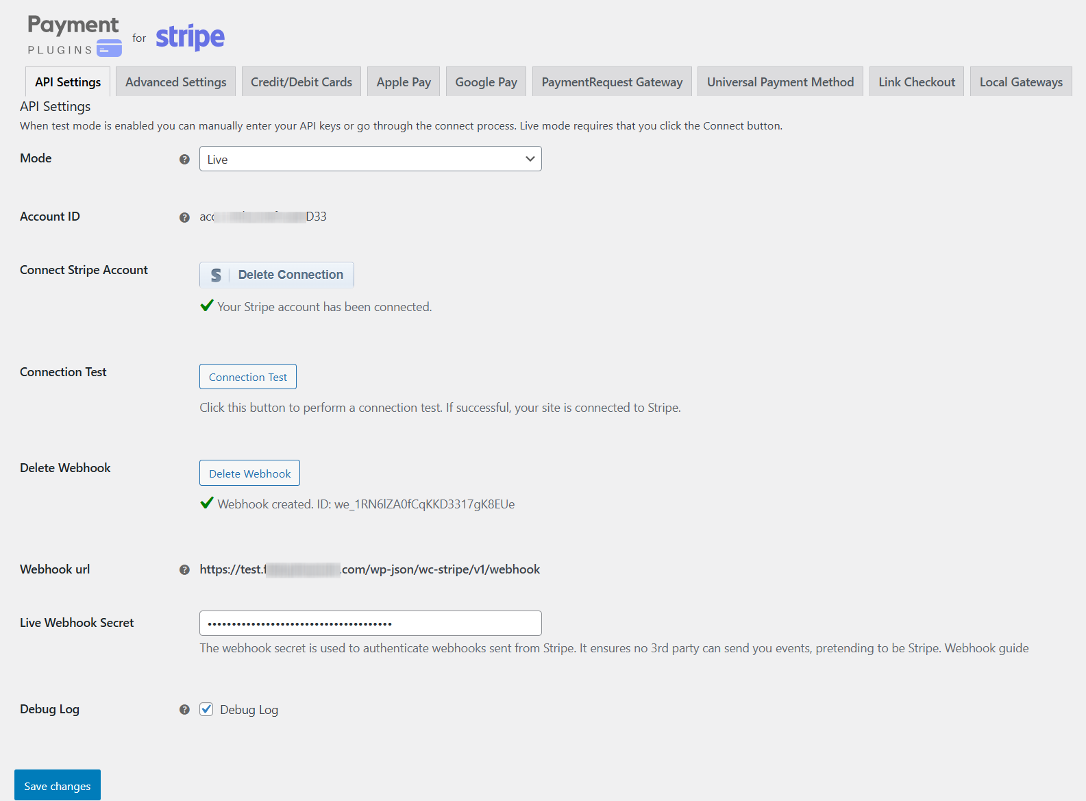 Stripe configuration