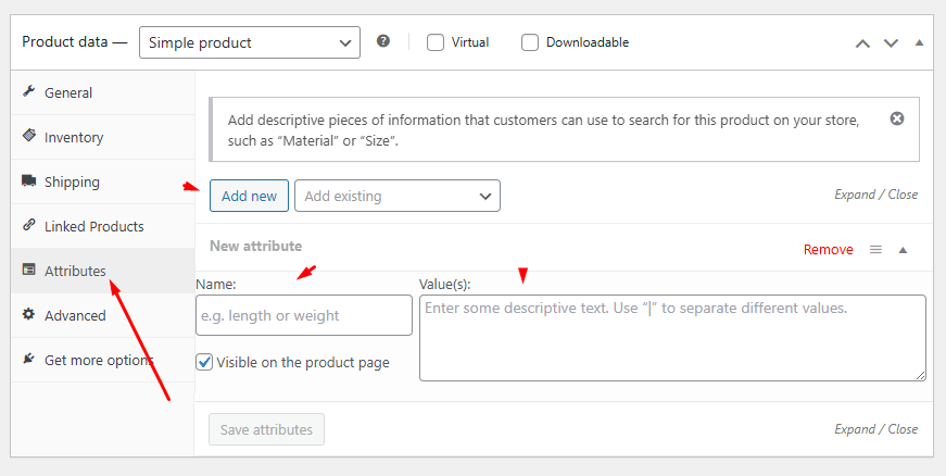 create attributes