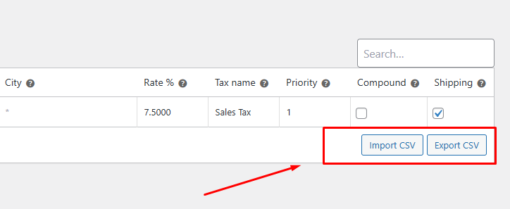 import export tax classes