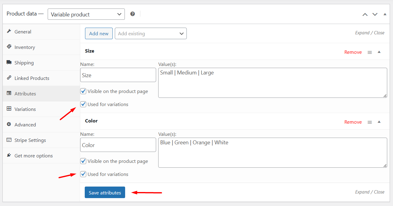 add attributes