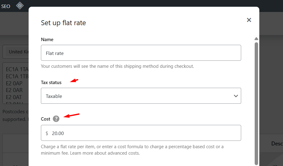 How to add international flat rate shipping WooCommerce