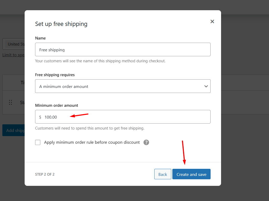 shipping conditions