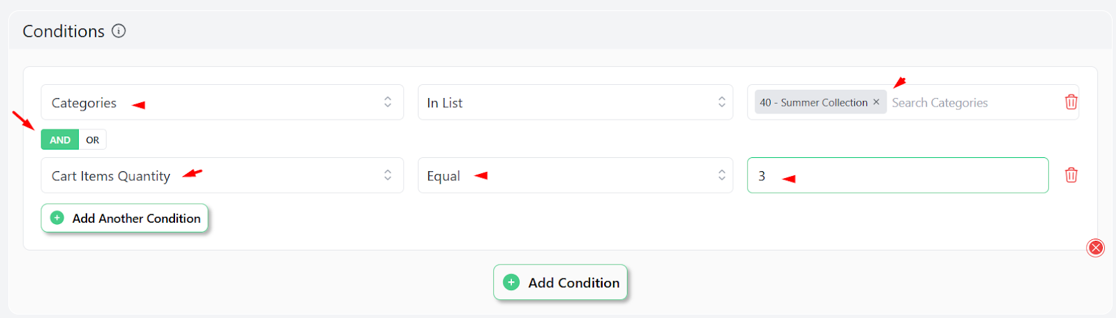 set condition