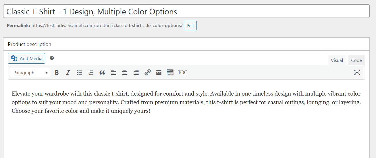 Variable product
