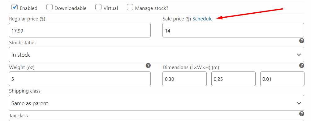 schedule sale