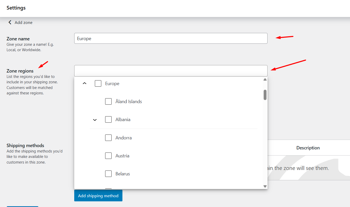How to exclude countries from shipping in WooCommerce