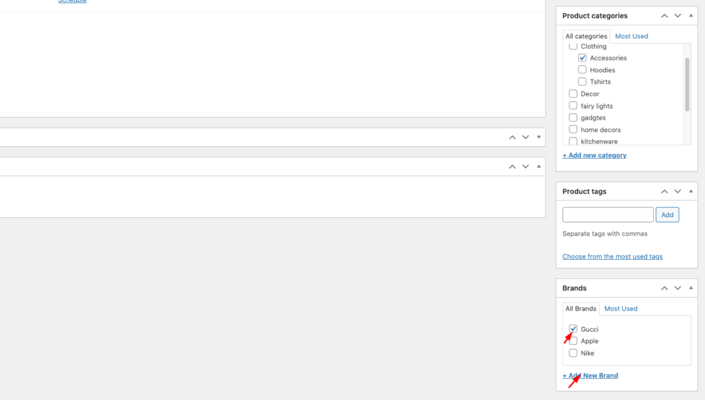 Setup woocommerce brand 