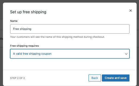 set up free shipping