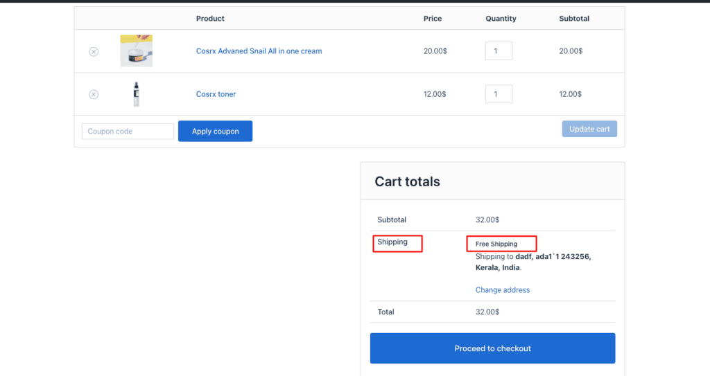 That’s it, your campaign is launched and running. Let’s check out the store. As you can see, “ free shipping is automatically added to their cart.