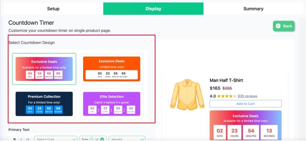 4 pre-built countdown design templates