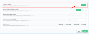 disco plugin settings -Product Price Type