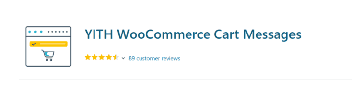 YITH WooCommerce Cart Messages plugin with 4.5-star rating and 89 customer reviews