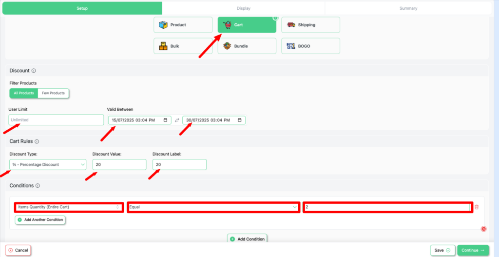 How to Run a Sale in WooCommerce? (8 Proven Methods) 5 cart based running sale 2