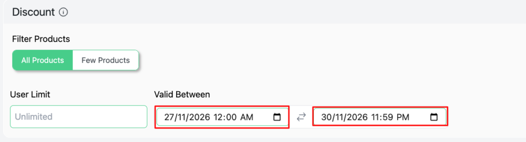 Scheduling a Black Friday campaign in Disco's discount rules for WooCommerce