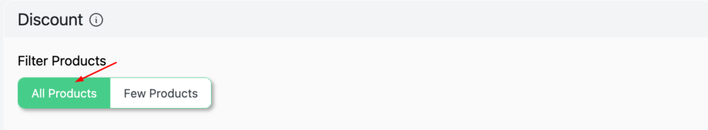 Setting product scope with the filter toggle in Disco's discount rules for WooCommerce