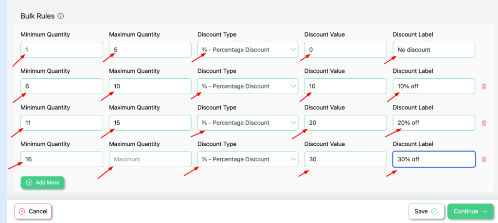 Setting bulk pricing tiers in Disco's discount rules for WooCommerce