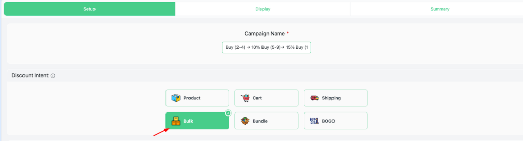 choosing bulk discount type for quantity discounts and pricing in Disco plugin WooCommerce