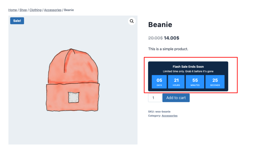 product page display