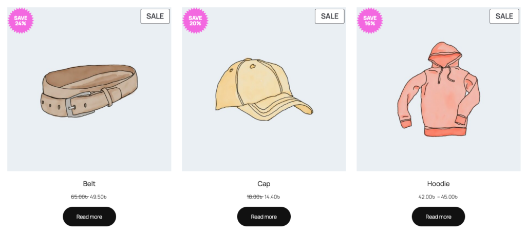 sale badge on oproduct page